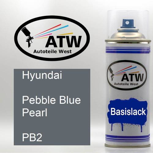 Hyundai, Pebble Blue Pearl, PB2: 400ml Sprühdose, von ATW Autoteile West.